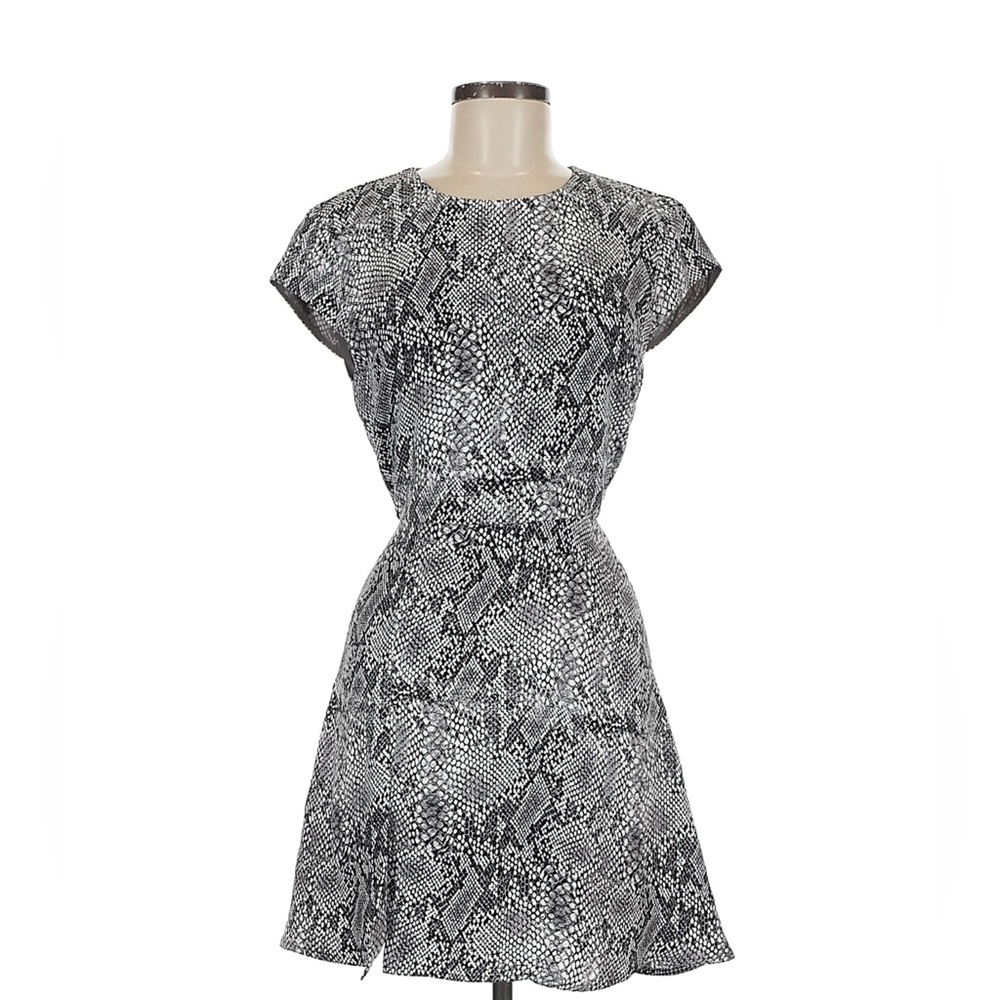 Babaton Monochrome Snake Print Mini Dress